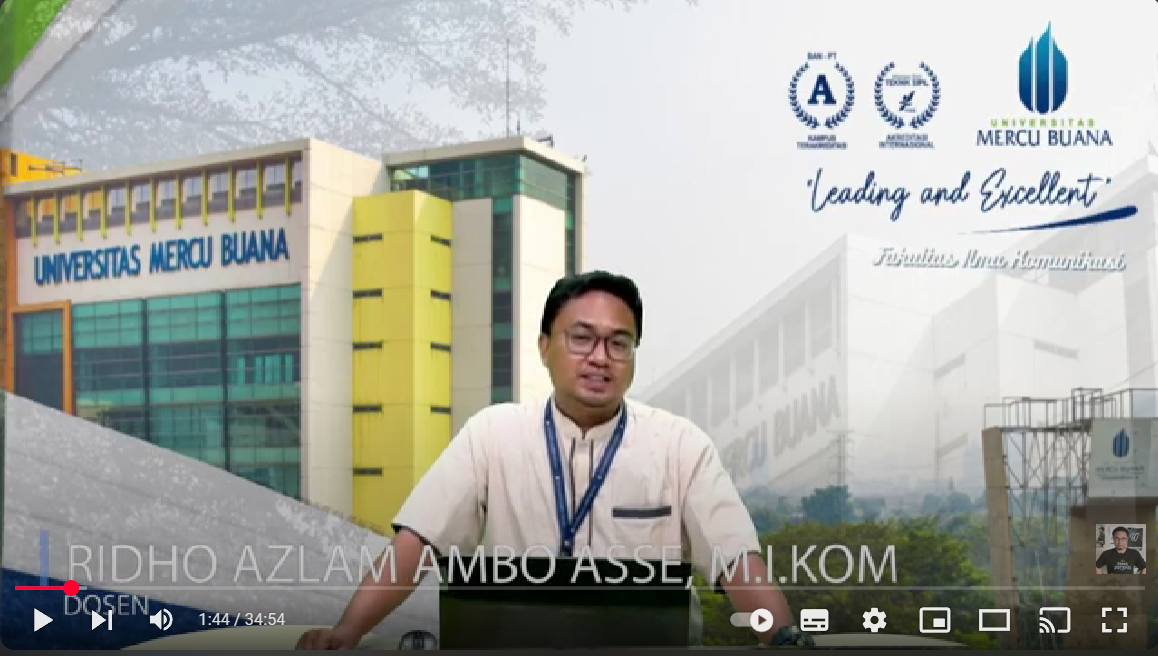 POST PRODUCTION FOR TELEVISION - P042110004 - Kamis 19:30-22:00 (E-507-3) (Dosen: Ridho Azlam Ambo Asse, S.IKom., M.I.Kom)